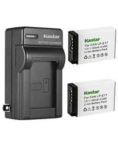 Kastar 2-Pack Battery and AC Wall Charger Replacement for Canon LP-E17 LPE17, LP-E17H Battery, Canon EOS M3, EOS M5, EOS M6, EOS M6 Mark II, EOS 77D Cameras, Canon BG-E18, BG-E18 IR Battery Grip