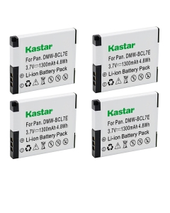Kastar Battery 4-Pack for Panasonic DMW-BCL7E, DMW-BCL7 and Panasonic Lumix DMC-F5, Lumix DMC-FH10, Lumix DMC-FS50, Panasonic Lumix DMC-SZ3, Lumix DMC-SZ9, Panasonic Lumix DMC-XS1, Lumix DMC-XS3