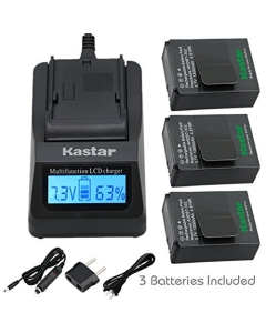 Kastar Ultra Fast Charger and Battery (3-Pack) for GoPro HD HERO3, HERO3+, AHDBT-302 and AHDBT-201, AHDBT-301, AHDBT-302 [Over 3X Faster Than a Normal Charger with Portable USB Charge Function]