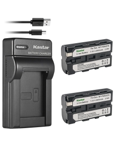 Kastar Battery (X2) & Slim USB Charger for Son NP-F570 NP-F550 NP-F330 and CCD-RV100 RV200 SC5 SC9 SC55 TR1 TR215 TR516 TR716 TR818 TR910 TR917 TR940 & LED Video Light or Moniter Backup Battery