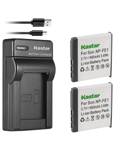 Kastar Battery X2 & Slim USB Charger Replacement for Sony NP-FE1 and Sony DSC-T7 DSC-T7/B DSC-T7/S DSC-P2 DSC-P3 DSC-P5 DSC-P9 DSC-P7 Digital Camera