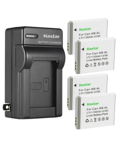 Kastar 4Pcs Battery and AC Wall Charger Replacement for Canon PowerShot SX520 HS, PowerShot SX530 HS, PowerShot SX540 HS, PowerShot SX600 HS, PowerShot SX610 HS, PowerShot SX700 HS, PowerShot SX710 HS