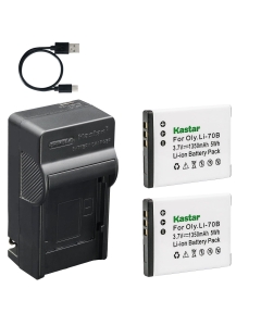 Kastar 2-Pack Battery and AC & USB-C Charger, Compatible with Olympus Li-70B D-700 D-705 D-710 D-715 FE-4020 FE-4040 FE-5040 VG-110 VG-120 VG-130 VG-140 VG-145 VG-150 VG-160 VR-120 VR-130 VR-140 X-940