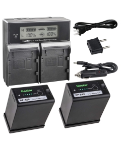 Kastar 2 Fully Decoded Battery + LCD Fast Charger for Canon BP-A30 BP-A60 BP-A90 Battery, CG-A10 CG-A20 Charger, Canon EOS C200, EOS C200B, EOS C220B, XF705 4K UHD, EOS C300 Mark II, EOS C500 Mark II