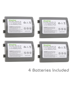 Kastar Battery (4-Pack) for Nik EN-EL18, EN-EL18a, ENEL18, ENEL18a, MH-26, MH-26a, MH26 and Nik D4, D4S, D5 Digital SLR Camera, Nik MB-D12, D800, D800E Battery Grip