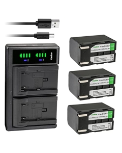 Kastar 3-Pack SB-LSM320 Battery and LTD2 USB Charger Compatible with Samsung SC-D362, SC-D363, SC-D364, SC-D365, SC-D366, SC-D371, SC-D372, SC-D375, SC-D453, SC-D455, SC-D457, SC-D557, SC-D653 Camera