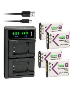 Kastar 4-Pack Battery and LTD2 USB Charger Replacement for Olympus Li-60B Li60B Battery, Olympus Li-60C Li60C Charger, Olympus CAMEDIA FE-370 FE370 Digital Camera