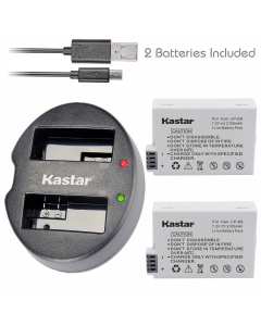 Kastar Battery (X2) & Dual USB Charger for Canon LP-E8, LC-E8E and Canon EOS 550D, EOS 600D, EOS 700D, EOS Rebel T2i, EOS Rebel T3i, EOS Rebel T4i, EOS Rebel T5i Cameras, Grip BG-E8