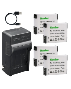Kastar 4-Pack Battery and AC & USB-C Charger Compatible with BCM13 Camera for Panasonic Lumix FT5 FT6 FT7 TS5 TS6 TS7 TZ40 TZ55 TZ60 TZ70 ZS30 ZS40 ZS50 LZ40 Digital Camera