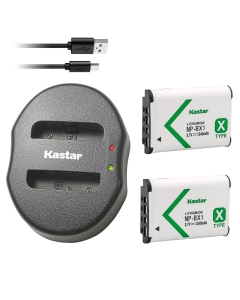 Kastar Battery (X2) + Dual USB Charger Replacement for Sony NP-BX1 DSC-HX50VDSC-HX300DSC-RX1 RX1R RX100 RX100 II RX100M II RX100 III RX100M3 WX300 HDR-AS10 AS15 AS30V AS100V AS100VR CX240 Camera