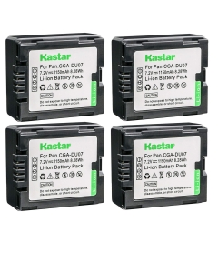 Kastar Battery (4-Pack) Replacement for Panasonic CGA-DU06 CGA-DU07 VW-VBD070 PV-GS31 PV-GS33PV-GS34 PV-GS35 PV-GS39 PV-GS400 PV-GS500 PV-GS50 PV-GS50S PV-GS55, Hitachi DZ-BP7S DZ-BP14S DZ-BP21S