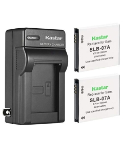 Kastar 2-Pack SLB-07A Battery and AC Wall Charger Replacement for Samsung SLB-07 SLB07, SLB-07A SLB07A, SLB-07B SLB07B, EA-SLB07 4302-001227 Battery, Samsung SBC-07A, SBC-L11 Charger