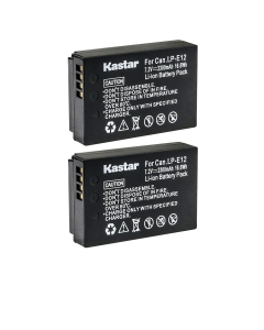 Kastar 2-Pack LP-E12 Battery 7.2V 2300mAh Replacement for Canon LP-E12 LPE12 Battery, Canon LC-E12 LC-E12E Charger