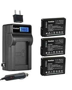 Kastar 3-Pack DMW-BLD10 Battery and LCD AC Charger Compatible with Panasonic DMW-BLD10E, DMW-BLD10PP, DMC-GX1, DMC-GX1W, DMC-GX1X, DMC-G3, DMC-G3K, DMC-G3W, DMC-GF2, DMC-GF2C, DMC-GF2W Digital Camera