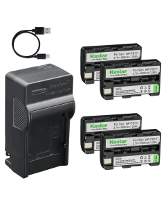 Kastar 4-Pack Battery and AC & USB-C Charger, Compatible with Sony NP-FS11 NP-FS10 NP-FS12 NP-F10 FS21 FS31, for DCR-PC1 PC2 PC3 PC4 PC5 TRV1VE DSC-F505 P1 P30 Cameras