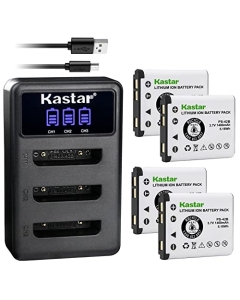 Kastar 4 Pack Battery and LCD Triple USB Charger Compatible with Sony Bluetooth Laser Mouse VGP-BMS77 Battery, Sony 4-268-590-02 SP60 SP60BPRA9C Bluetooth Laser Mouse