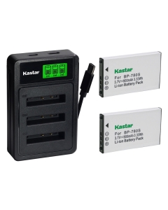 Kastar 2-Pack Battery with LZD3 USB Triple Charger Compatible with BP-780S, BP-780CS, CONTAX SL300R, SL300RT, Finecam SL300R, SL400R Cameras