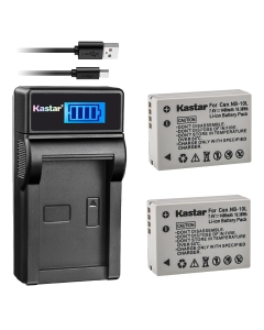Kastar Battery (X2) & LCD Slim USB Charger for NB-10L, NB10L and PowerShot SX40 HS SX40HS, SX50 HS SX50HS, G1 X G1X, Powershot G15, PowerShot G16 Digital Cameras