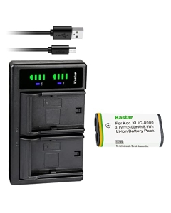 Kastar 1-Pack KLIC-8000 Battery and LTD2 USB Charger Replacement for Wisycom MPRLBP Battery, MPR30, MPR30-ENG, MPR50, MPR50-IEM, MPR51/52, MTP60 Wideband Receiver
