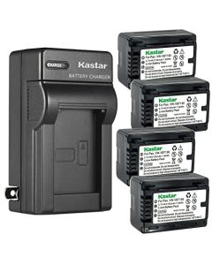 Kastar 4-Pack Battery and AC Wall Charger Replacement for Panasonic HC-W850, HC-W850EB, HC-W850M, HC-W850GK, HC-W850MGK, HC-W850K, HC-W870M, HC-WX970M, HC-WX970GK, HC-WX970MGKK, HC-V785K Camera