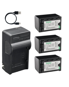 Kastar 3-Pack Battery and AC & USB-C Charger, Compatible with VW-VBD29 VW-VBD58 VW-VBD78 VW-VBD98 Camera, for Panasonic Camcorder AG-AC30 AG-HPX250 AJ-PX270 AJ-UX180 HC-X1 HC-X1000 Series