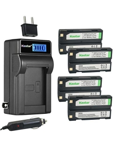 Kastar 4-Pack Ei-D-Li1 Battery and LCD AC Charger Compatible with Pentax D-Li1, Ei-D-Li1, EI-D-BC1, DPE004, EI-2000, KYOCER FINECAM S3R, Molicel 1821, 1821E