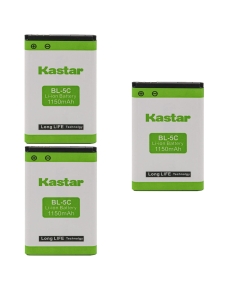 Kastar BL-5C Battery 3-Pack Replacement for Retevis RT22 RT22S RT15 RT19, WLN KD-C1 Walkie Talkies, LUITON LT-316, TIDRADI TD-M8, Zastone X6, Zeadio ZS-B1 DC Two Way Radios