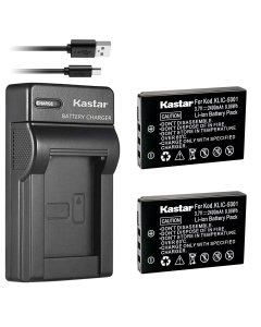 Kastar Battery (X2) & Slim USB Charger for Kodak KLIC-5001 and Easyshare P712 P850 P880 Z730 Z760 Z7590 DX6490 DX7440 DX7590 DX7630 Sanyo DB-L50 DMX-WH1 HD1010 FH11 HD2000 VPC-WH1 HD2000 HD1010 HD1000