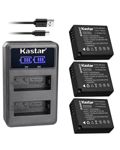 Kastar 3-Pack DMW-BLE9 Battery and LED2 USB Charger Compatible with Panasonic Lumix DMC-GF3 DMC-GF3C DMC-GF3K DMC-GF3W, Lumix DMC-GF5, Lumix DMC-GF6 DMC-GF6K DMC-GF6R DMC-GF6T DMC-GF6W DMC-GF6X Camera