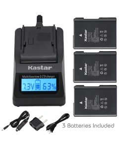 Kastar Ultra Fast Charger(3X Faster) Kit and Battery (3-Pack) for Nik EN-EL14, EN-EL14a, MH-24 and Coolpix P7000, P7100, P7700, P7800, D3100, D3200, D3300, D5100, D5200, D5300, D5500 DSLR, Df DSLR