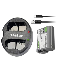 Kastar 1 Pack Battery and Oval Dual USB Charger Compatible with Nikon EN-EL15 Nikon EN-EL15a Nikon EN-EL15e Battery, Nikon MH-25 Nikon MH-25a Charger, Nikon Z6 Nikon Z7 Nikon Z7Q3 Nikon D800 Camera