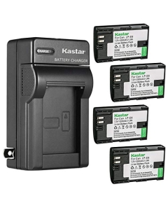 Kastar 4-Pack LP-E6 Battery and AC Wall Charger Replacement for Canon LP-E6NH Battery, Canon EOS R7 Mirrorless Camera