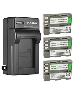 Kastar 3-Pack Battery and AC Wall Charger Replacement for Nikon D100, Nikon D100SLR, Nikon D200, Nikon D300, Nikon D300S, Nikon D50, Nikon D50S, Nikon D70, Nikon D70S, Nikon D700, Nikon D80, Nikon D90