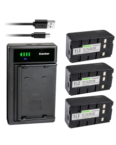 Kastar 3-Pack Battery and Smart USB Charger Replacement for Panasonic NV-VX33EG NV-VX55EG PV-10 PV-10B PV-10PX PV-14 PV-17 PV-18 PV-19 PV-20 PV-21 PV-22 PV-31 PV-32 PV-332 PV-333 PV-362 PV-40 PV-41