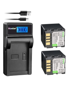 Kastar Battery X2 & Slim LCD Charger for JVC BN-VF707 VF707U VF707UE VF707US BN-VF714 VF714L VF714U VF714UE VF714US BN-VF733 VF733U VF733UE VF733US JVC GR-D239 GR-D240 GR-D245 GR-D247 GR-D250 GR-D270