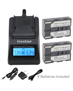 Kastar LCD Fast Charger & Battery X2 for Samsung SB-L110 SB-L220 and SC-D101 SC-D103 SC-D107 SC-D130 SC-D180 SC-D23 SC-D230 SC-D24 SC-D27 SC-D6040 SC-D6550 SC-D67 SC-D77 DuoCam SC-D6040 Medion MD80566