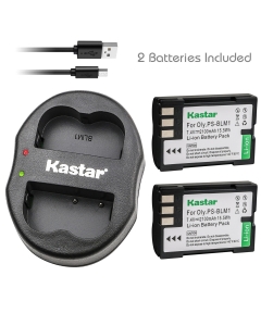 Kastar Battery 2 Pack and Dual Charger for Olympus BLM-1 BLM-01 PS-BLM1, C-5060wide Camedia C-5060 Wide Zoom C-7070 Camedia C-8080 Wide Zoom, Olympus E-1 E-3 E-30, EVOLT E-300 E-330 E-500 E-510 E-520