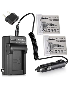 Kastar Battery (2-Pack) and Charger Kit for Canon NB-4L, CB-2LV work with Canon PowerShot SD40, SD30, SD200, SD300, SD400, SD430, SD450, SD600, SD630, SD750, SD780 IS, SD940 IS, SD960 IS, SD1000, SD1100 IS, SD1100 IS, SD1400 IS, TX1, ELPH 100 HS, ELPH 300