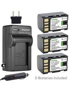 Kastar Battery (3-Pack) and Charger Kit for JVC BN-VF815, BN-VF815U and GR-D850 GR-D851 GR-D853 GR-D870 GR-D875 GR-DA30 GS-TD1 GY-HM70 GY-HM100 GY-HM100U GY-HM150 GY-HM170U GZ-HMZ1 GZ-MG130 GZ-MG131