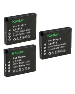 Kastar LB015 Battery 3-Pack Replacement for Kokad LB-015 Rechargeable Lithium-ion Battery and Kokad PIXPRO WPZ2 Digital Camera