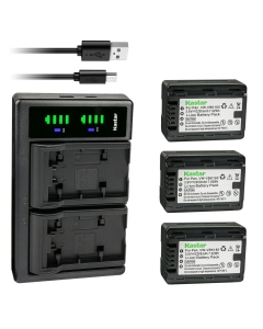 Kastar 3-Pack VW-VBK180 Battery and LTD2 USB Charger Replacement for Panasonic VW-VBK180 VW-VBK360, VW-VBL090 VW-VBL090PPK Battery, Panasonic SDR-T71K, SDR-T76, SDR-T76K, SDR-T95 Camera