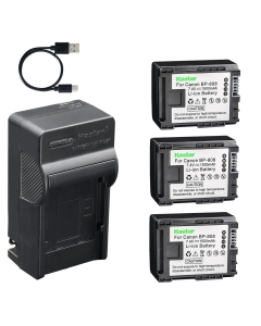 Kastar 3-Pack Battery and AC & USB-C Charger, Compatible with Canon BP-808 BP-809, Fits VIXIA HF10 HF11 HF20 HF21 HF100 HF200 HF G10 G20 M30 M31 M40 M41 M400 S10 S20 S21 S30 XA10 FS10 FS20 FS31 FS400