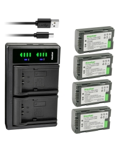 Kastar 4-Pack CGR-D08S Battery and LTD2 USB Charger Compatible with Panasonic PV-BP8, PV-D401, PV-VM202, DZ-MX5000, VDR-M10, VDR-M20, AJ-PCS060G(Portable Hard Disk), AG-AC90, AG-AC90P Camera
