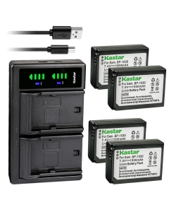 Kastar 4-Pack Battery and LTD2 USB Charger Replacement for Samsung BP-1030, ED-BP1030, BP-1130, ED-BP1130 Battery, BC-1030, BC-1030b Charger, Samsung NX200, NX210, NX300, NX300M, NX310, NX500, NX1000