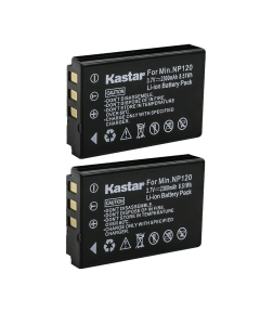 Kastar 2-Pack Q120 Rechargeable Lithium-ion Battery Replacement for MINOLTA MN35Z Camera, Zoom BT-03 BT-03B Battery, Zoom Q8 Q8N Recorder Camera, Bell & Howell B35HDZ Camera