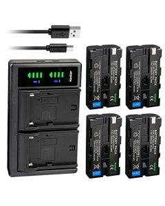 Kastar 4-Pack NP-F580 Battery 7.4V 3500mAh and LTD2 USB Charger Replacement for Bosma NP-F570 NP-F770 NP-F970 Battery, Bosma G1 Pro 8K Camera (MFT)