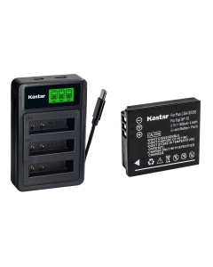 Kastar 1-Pack Battery with LZD3 USB Triple Charger Compatible with Panasonic CGA-S005 Kodak LB-080 Samsung IA-BH125C Ricoh DB-60 DB-65 Sigma BP-41 Pentax D-Li106 Leica BP-DC4 Fujifilm NP-70 Camera