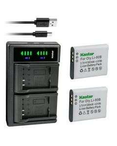 Kastar DB-110 Battery 2-Pack and LTD2 USB Charger Replacement for Ricoh Theta M15 360 Spherical Camera, Ricoh Theta S 360 Spherical Camera, Ricoh Theta SC 360°, Ricoh Theta SC2 360 Spherical Camera