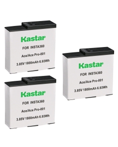 Kastar 3-Pack Battery 3.85V 1800mAh 6.93Wh Replacement for Insta360 Ace Pro Battery, Insta360 Ace/Ace Pro Accessories Action Camera