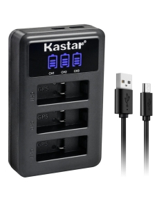 Kastar LCD Triple USB Battery Charger Compatible with GoPro Max SPCC1B, ACDBD-001 ACBAT-001 ACCBAT-001, CHDHZ-201 CHDHZ201 Battery, GoPro MAX 360 Waterproof Degree 5.6K Action Camera